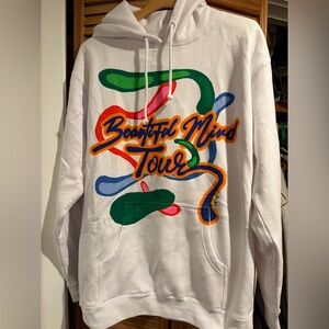 Beautiful Mind Tour White Hoodie Large Cozy Soft Fall